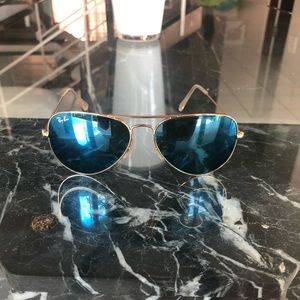 Ray Ban Aviators with Blue Lens